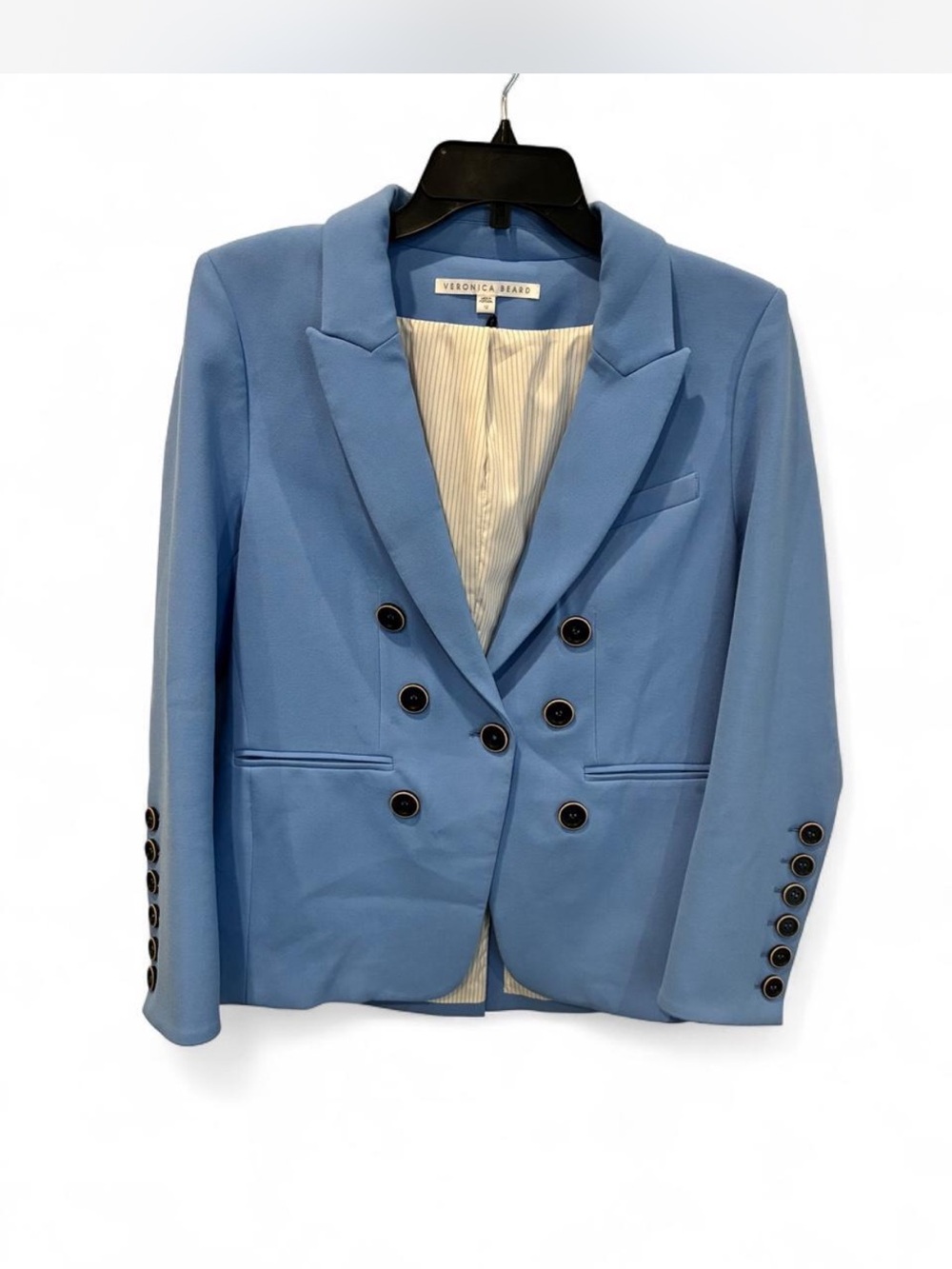 Veronica Beard Double-Breasted Sky Blue Blazer
